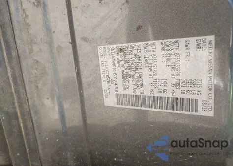 2018 Nissan Pathfinder Sl из США, поврежденный, VIN 5N1DR2MN0JC677439